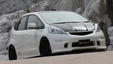 Tracy Sports Honda Fit GE Type Full AERO 4P SET (Front Bumper/Rear Bumper/Side Step/CFRP Bonnet/Rear Wing)