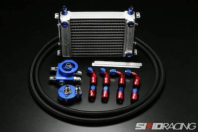 Skid Racing Super cold! Heat dissipation paint Side tank Oil cooler Element Mobile 3/4 16UNF Silver