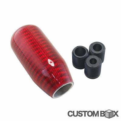 Real carbon glossy general-purpose stick shape shift knob MT/AT (red/black/silver)