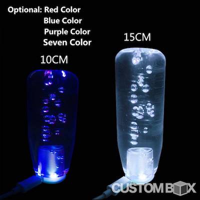 Skid Racing LED crystal shift knob L size 15cm AT MT general-purpose stick type knob green red blue purple seven colors green purple red blue