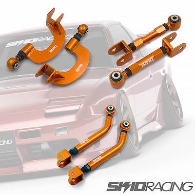 Skid Racing Nissan 3-piece set adjustable pillow rear offset toe control arm upper arm