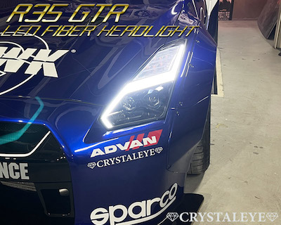 Crystal Eye R35 GT-R late style LED fiber headlight with built-in sequential turn signal