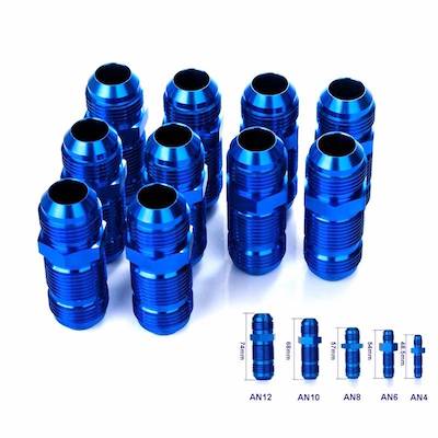 In-vehicle - Out-of-vehicle Relay Joint AN12 Blue Anodized General Purpose Bulkhead Penetration Fitting Oil Cooler Coolant Fuel Pipe Engine Block etc.!