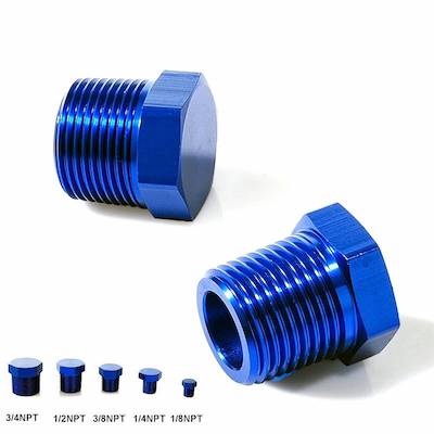 Mekuracap 3/4 NPT Blue Anodized General-purpose fitting Oil cooler Water temperature sensor Fuel pipe Engine block etc.!