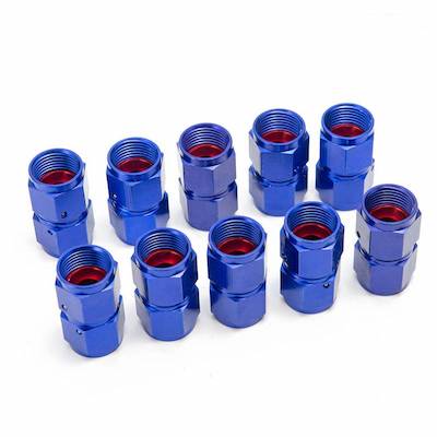 Hose Size Conversion Adapter AN8 Female - AN8 Female Blue Anodized General Purpose Fitting Oil Cooler Water Temperature Sensor Fuel Pipe Engine Block Etc!
