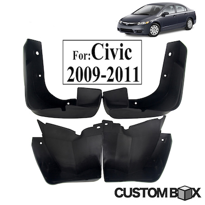 Skid Racing Honda Civic 2dr Coupe 2009 - 2011 Front Rear Set Mudflap Mudguard Genuine Compatible