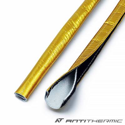 ANTI THERMIC Gold Heat Tube Inner Diameter 25mm AN10 Hose Velcro Oil Cooler Fuel Hose Insulation Heat Resistant Heat Shield Aluminum Sleeve Piping