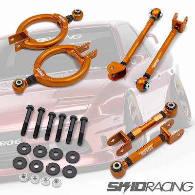 Skid Racing Adjustable Pillow Arm 4-pieces set eccentric cam rigid rear offset toe control arm upper arm for S13/180SX/A31/C33/R32/Z32