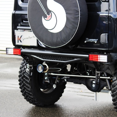 K-Products Jimny JB64 K Pro Original Straight Type Rear Bumper Black Steel