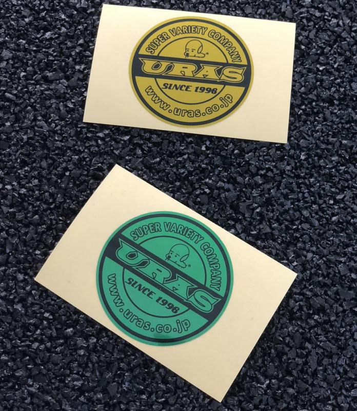 URAS -  Emblem-style Print Sticker + Gold + Green (diameter 50) 2 Pieces Set