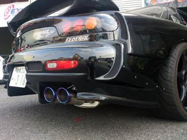 RM FD3S Ultra Silent Muffler Dual Titanium Tail (for N1 Bumper)