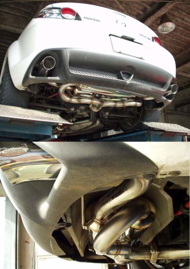 Re- Amemiya RX-8 SUPER DolphinTail Muffler Before / After