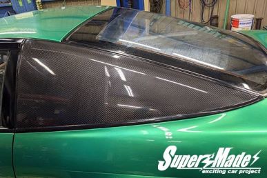 Super Made Real type carbon triangular window for 180SX