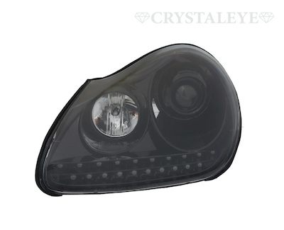 Crystal Eye Porsche Cayenne 955 High Brightness LED Position + LED Turn Signal Built-in Projector Headlight (Black Chrome for HID Cars)