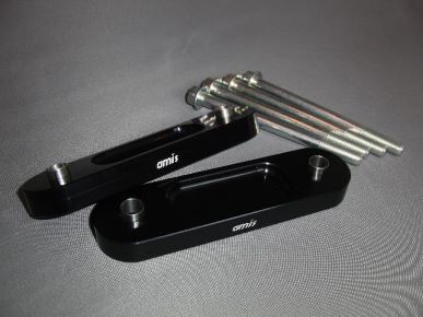 Amis S2000 Bump Steer Bracket Black Alumite Finish (with amis logo)