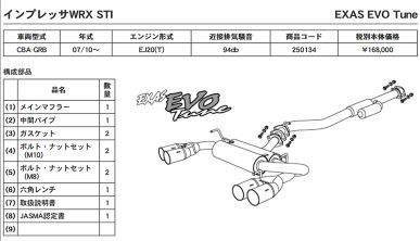 GP SPORTS EXAS EVO Tune GRB Impreza [250134]