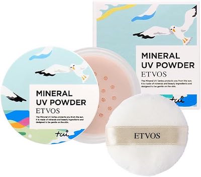 ETVOS SPF 50 Mineral UV Powder, PA+++, 0.2 oz (5 g), #Pink Beige, UV Care, Sunscreen