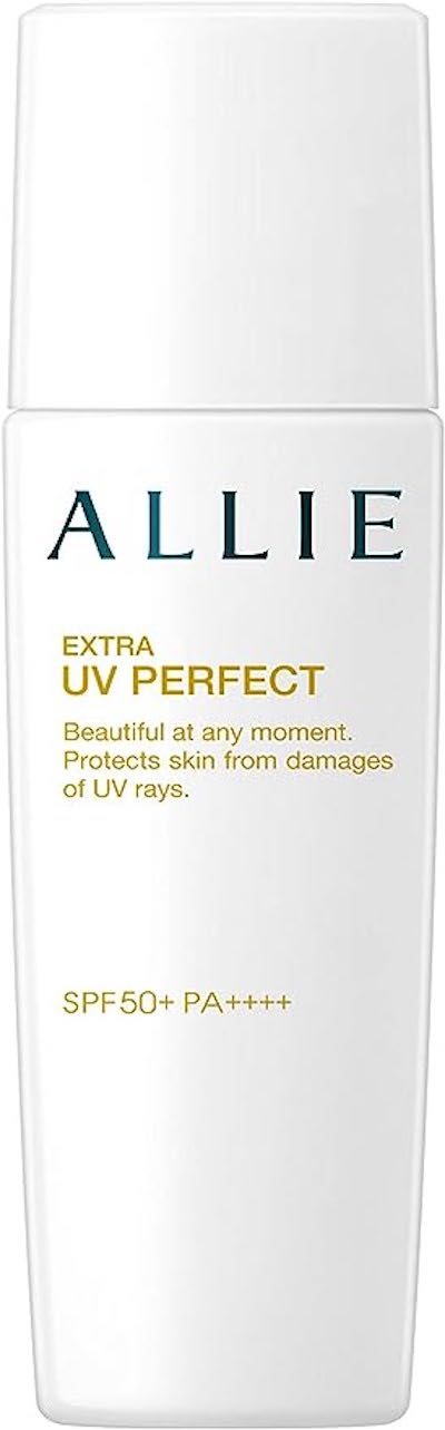 ALLIE Extra UV Perfect sunscreen that provides SPF 50+/PA++++ protection.