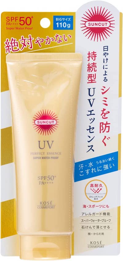 Sun Cut KOSE Perfect UV Essence Big Size + Escat Facial Sheet, Value Set, Sunscreen, Unscented