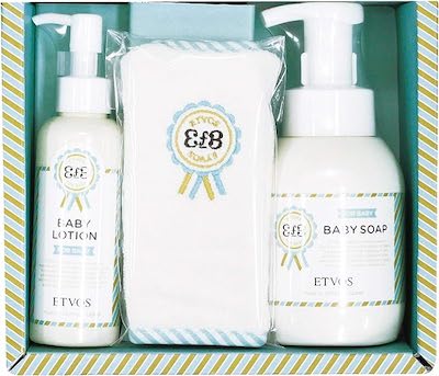 ETVOS Baby Gift Set, Lotion, Body Soap, Imabari Towel, Style, Baby Shower, Preservative, No Additives, Domestic Skin Care, Babies, Newborns, Boys and Girls
