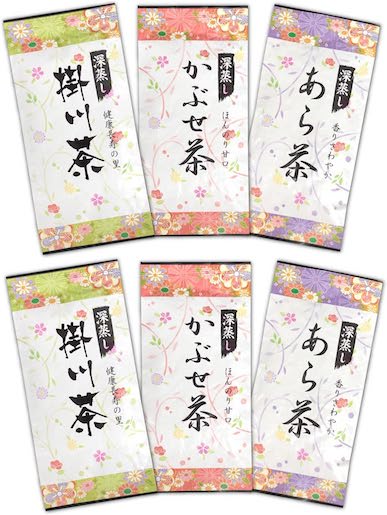 Deep Steamed Tea Kakegawa Tea, Aracha, Kabuse Tea, 2.8 oz (80 g), 100% Kakegawa Tea, Deep Mushi Tea, Shizuoka Kakegawa Tea (Set of 6)