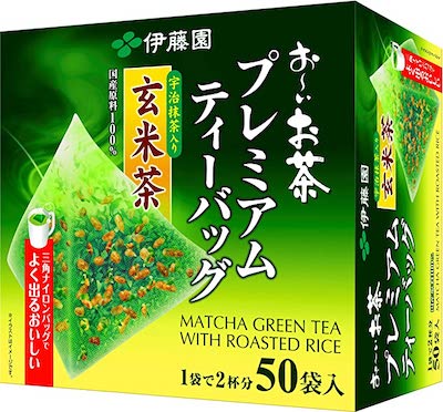 Premium Tea Bag Japanese Green Tea MATCHA with Roasted Rice (50 bags)