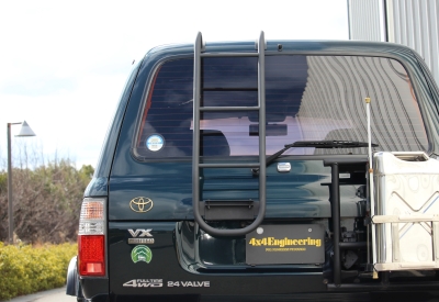 4x4 Engineering Rear ladder [Stainless steel matte black/straight type] Land Cruiser 80