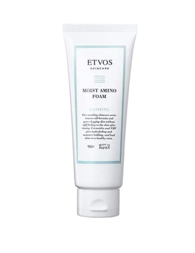ETVOS Facial Cleansing Foam, Moist Amino Foam, 3.2 oz (90 g), Human Ceramide, Amino Acid Base, Dry Skin/Sensitive Skin