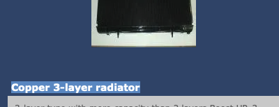 Viper  R32 Skyline  Copper 3-layer radiator