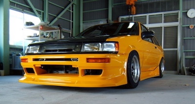 J-Blood Spec-R AE86 Levin Front bumper spoiler FRP (Late term) + Under panel set