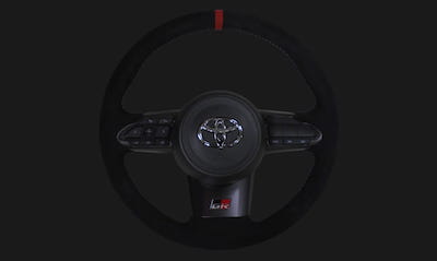 GR Steering Wheel (ultra suede skin + silver stitch)