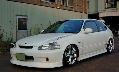 J-Blood EK-9 Civic, front bumper spoiler FRP (EK3 door) (previous term)