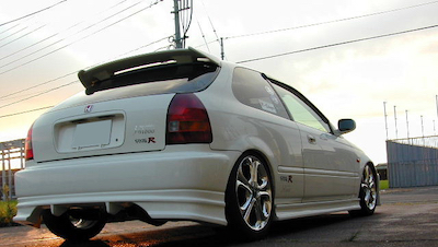 J-Blood EK-9 CIVIC REAR BUMPER SPOILER FRP (EK3 DOOR) (FRONT/LATE)