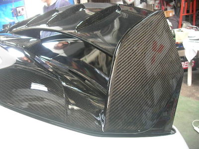 L'aunSport 08 Type Carbon Splitter Rear Hatch Wing 1 Type GRB/GRF Type/GH Hatchback Car Painted (Diagonal Twill Weave)