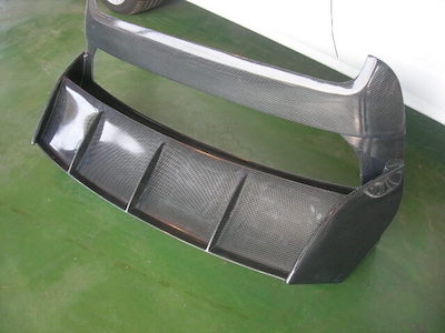 L'aunSport 08 Type Splitter Rear Hatch Wing 1 Type for GR/GH Hatchback Cars Unpainted Carbon Made