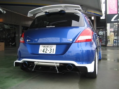 L'aunSport JWRC CUSTOM EURO RACER'S W-Exhaust (Left and Right) Muffler for SUZUKI SWIFT ZC32S